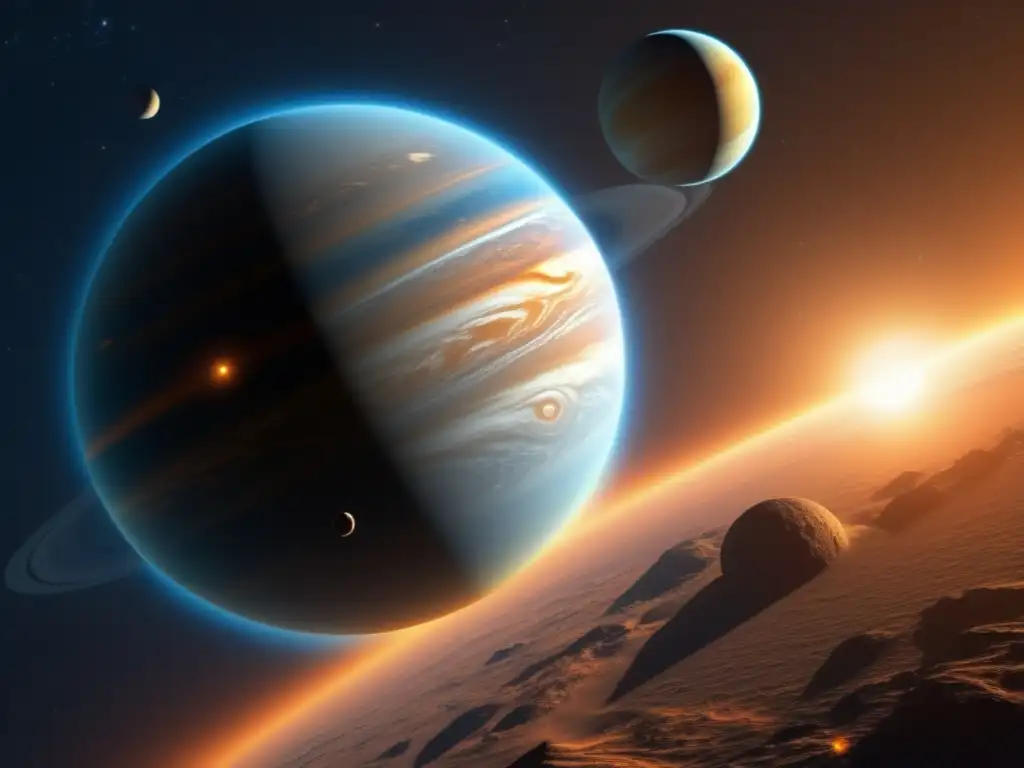 An exquisite photorealistic depiction of RH120, the 2006 year's mesmerizing exoplanet, orbits its dazzling host star