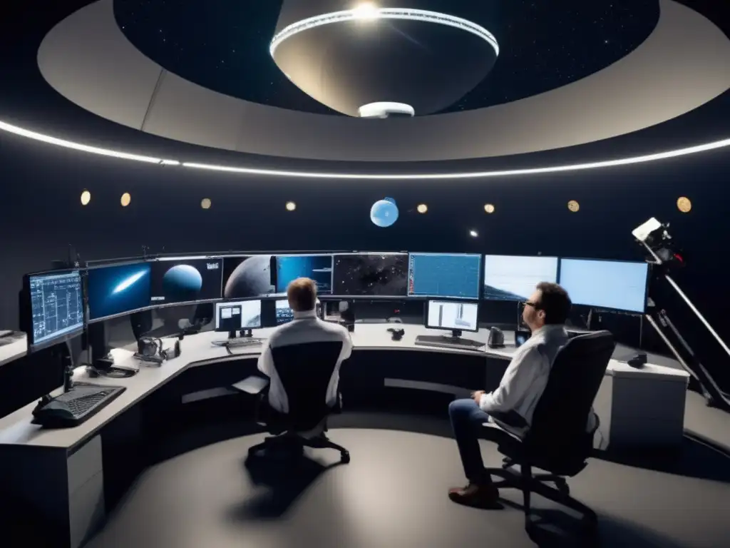 Scientists Track NEA Asteroids - High-Resolution Underground Observatory A highresolution microscope image captures scientists and engineers in a sleek underground laboratory