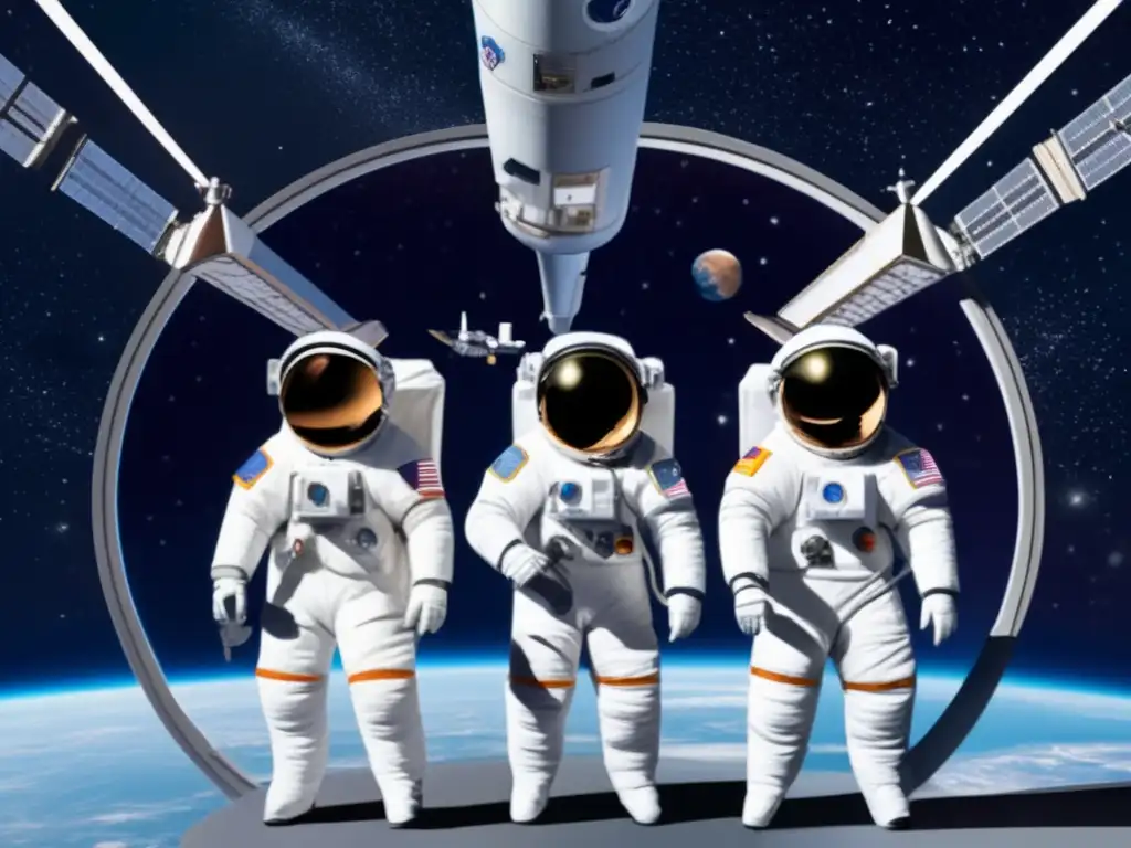 NASA, ESA, and JAXA stand proudly on their cutting-edge space stations, exploring beyond the unknown with their latest technology and expertise