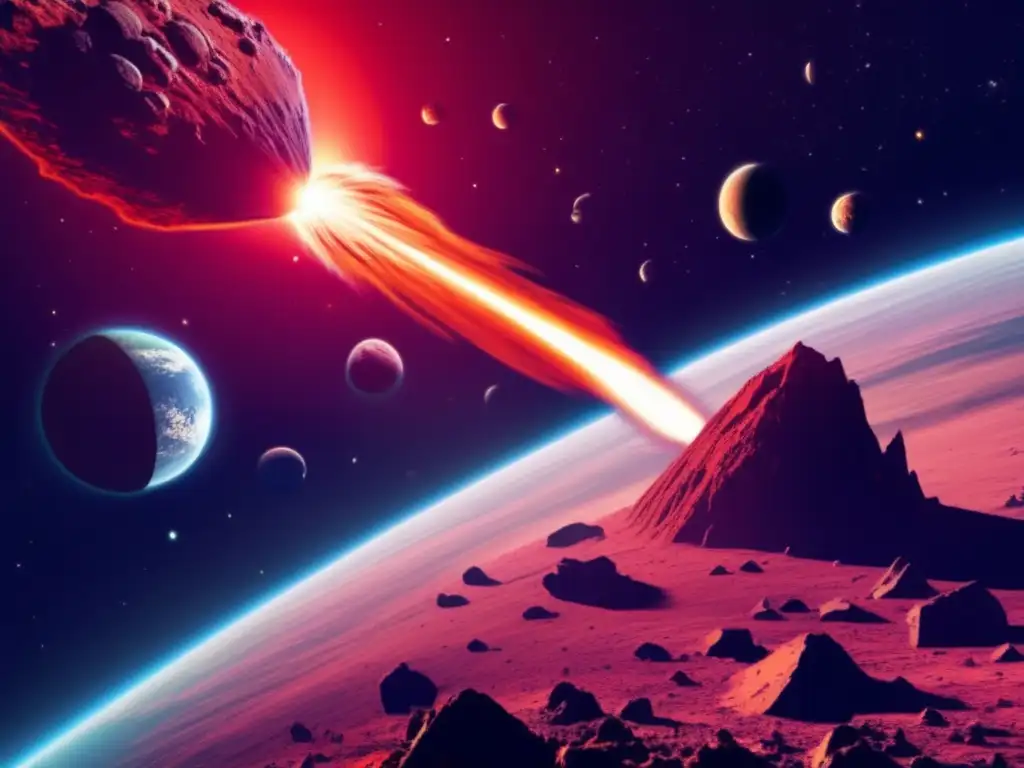 A catastrophic asteroid collides with an Earth-sized planet, causing massive destruction and smoke