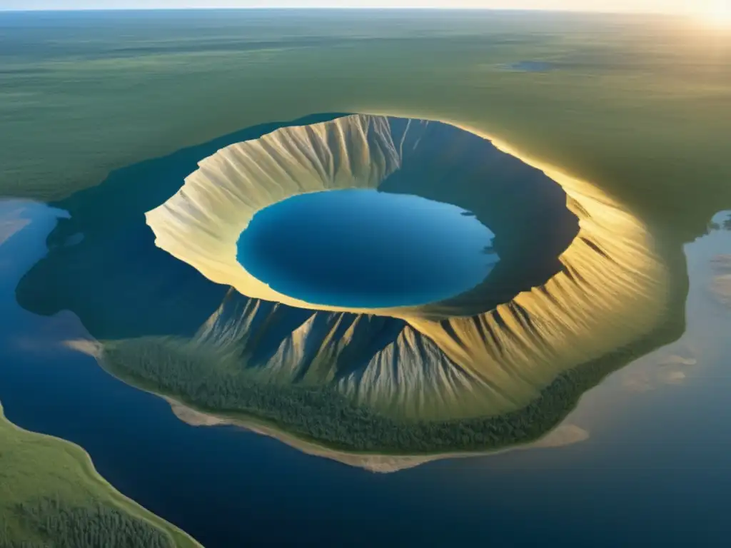 A breathtaking satellite view of the Sudbury Basin in Ontario, Canada, captured from a highaltitude perspective