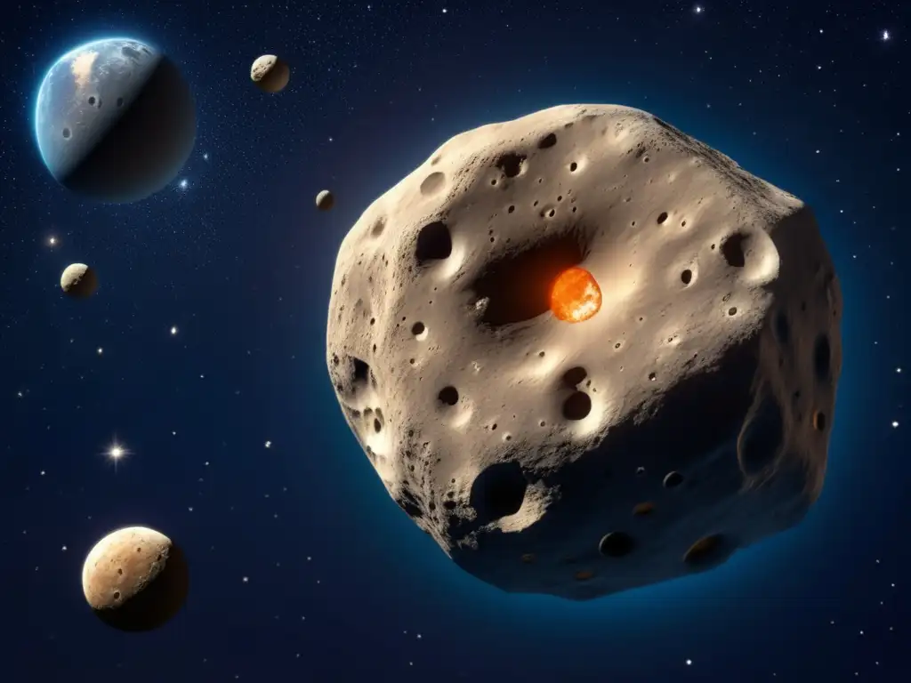   Marvel at the stunning photorealism of Asteroid Thisbe, captured in meticulous detail from above