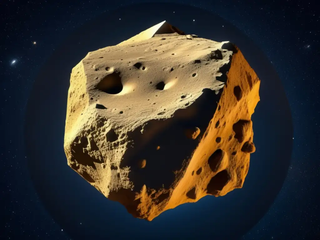 Detailed Photorealistic Image of Toutatis: Asteroid in the Asteroid Belt-- A highly detailed photorealistic image of Toutatis, a potentially hazardous asteroid discovered in the asteroid belt, fills the frame