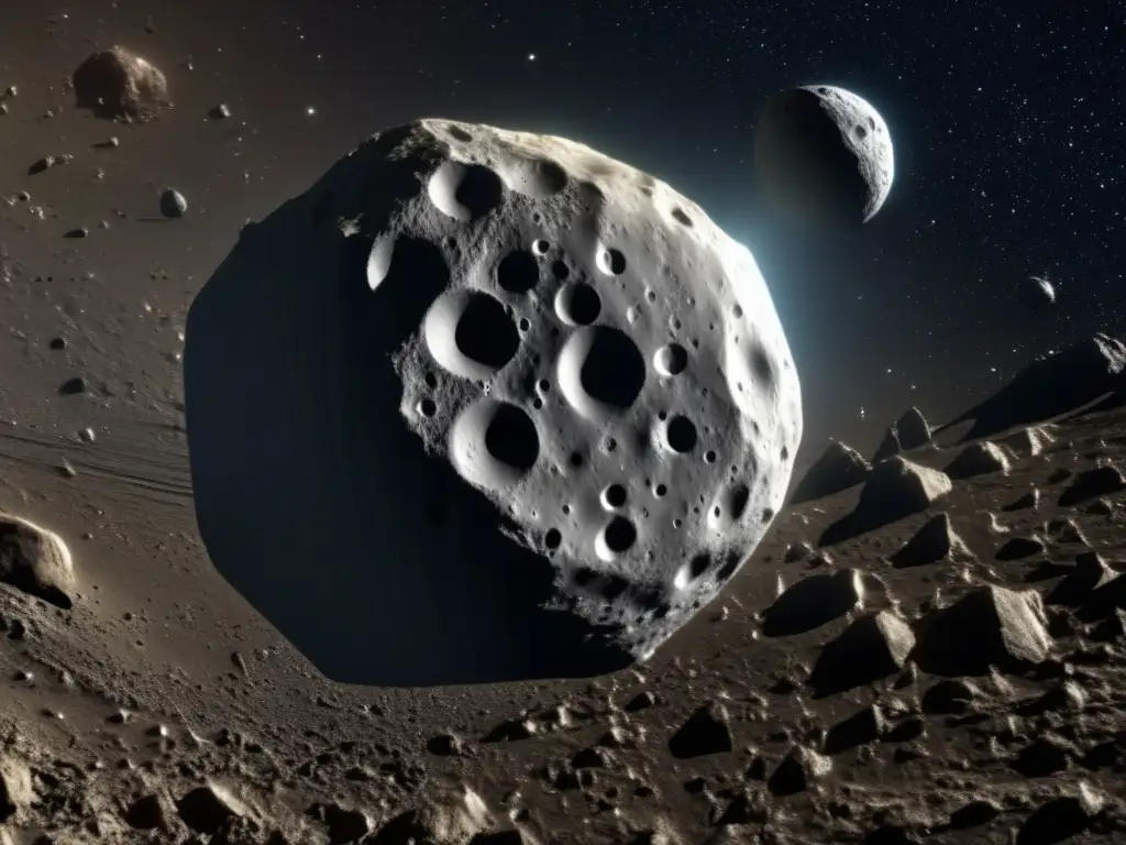 An image of Vesta, the brightest asteroid, showcases its ordinary size and lifelike surface, full of craters, mountains, and deep valleys