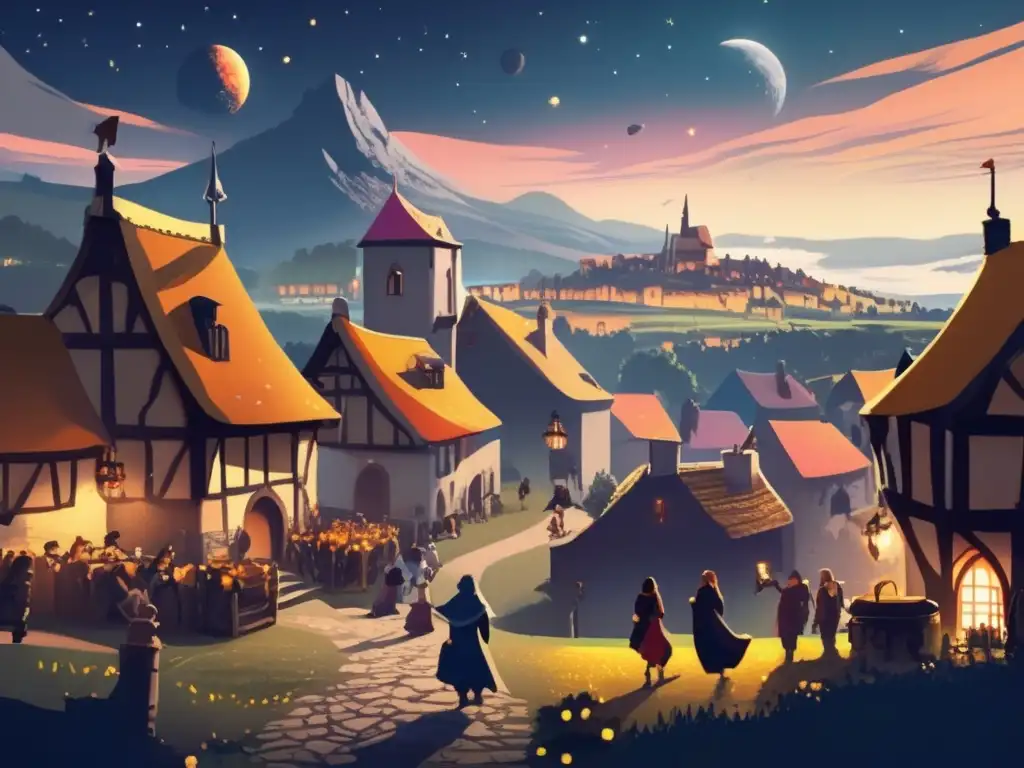 The Fool's Garden looms in the distance, a beacon of hope amidst a village that, oblivious to its impending doom, continues its daily routine